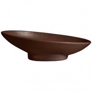 G.E.T. Enterprises BO204MC Bugambilia 1.4 Qt. Classic Textured Finish Mocha Resin-Coated Aluminum Deep Large Oval Sphere