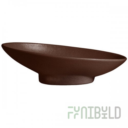 G.E.T. Enterprises BO204MC Bugambilia 1.4 Qt. Classic Textured Finish Mocha Resin-Coated Aluminum Deep Large Oval Sphere