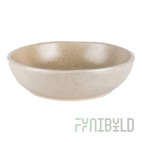 10 Strawberry Street Ginza 32.5 oz. Round Tan Stoneware Bowl - 12/Case