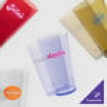 GET 6608-1-A 8 oz. Amber Customizable SAN Plastic Pebbled Tumbler - 72/Case