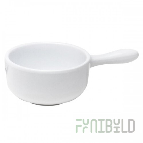 Elite Global Solutions Merced D10C White 10 oz. French Casserole Dish with 2 1/4