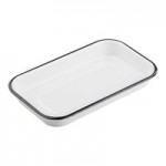 TableCraft Canteen Collection 1.5 Qt. White Round Melamine Serving Bowl with Black Rim - 4/Case TableCraft Canteen Collection 1.5 Qt. White Round Melamine Serving Bowl with Black Rim - 4/Case