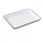 TableCraft Canteen Collection 1.5 Qt. White Round Melamine Serving Bowl with Black Rim - 4/Case TableCraft Canteen Collection 1.5 Qt. White Round Melamine Serving Bowl with Black Rim - 4/Case