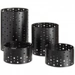 Front of the House Dots 14-Piece Stainless Steel Riser Set with Black Bamboo Buffet Boards