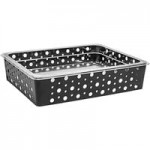 Front of the House Dots 14-Piece Stainless Steel Riser Set with Black Bamboo Buffet Boards