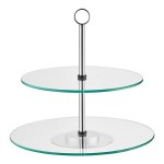 Acopa 2-Tier Glass / Stainless Steel Display Stand