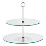 Acopa 2-Tier Glass / Stainless Steel Display Stand