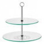 Acopa 2-Tier Glass / Stainless Steel Display Stand