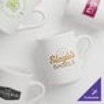 Acopa 8 oz. Customizable Bright White Rolled Edge Stoneware Mug - 36/Case Acopa 8 oz. Customizable Bright White Rolled Edge Stoneware Mug - 36/Case