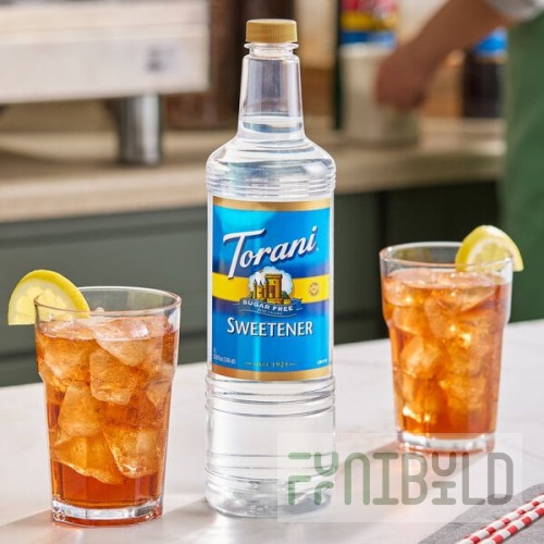 Torani Sugar-Free Sweetener Syrup Plastic Bottle 1 Liter - 6/Case