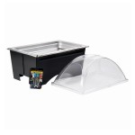 Sterno Full Size ChalkBoard Fold-Away WindGuard Chafer with Black Matte Finish, Full Size Pan, and Clear Dome Lid Sterno Full Size ChalkBoard Fold-Away WindGuard Chafer with Black Matte Finish, Full Size Pan, and Clear Dome Lid