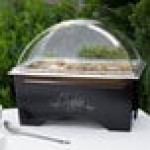 Sterno Full Size ChalkBoard Fold-Away WindGuard Chafer with Black Matte Finish, Full Size Pan, and Clear Dome Lid Sterno Full Size ChalkBoard Fold-Away WindGuard Chafer with Black Matte Finish, Full Size Pan, and Clear Dome Lid
