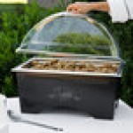 Sterno Full Size ChalkBoard Fold-Away WindGuard Chafer with Black Matte Finish, Full Size Pan, and Clear Dome Lid Sterno Full Size ChalkBoard Fold-Away WindGuard Chafer with Black Matte Finish, Full Size Pan, and Clear Dome Lid