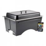 Sterno Full Size ChalkBoard Fold-Away WindGuard Chafer with Black Matte Finish, Full Size Pan, and Clear Dome Lid Sterno Full Size ChalkBoard Fold-Away WindGuard Chafer with Black Matte Finish, Full Size Pan, and Clear Dome Lid