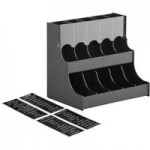 ServSense Black 4-Section Countertop Condiment Organizer - 4 1/4 ServSense Black 4-Section Countertop Condiment Organizer - 4 1/4