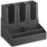 ServSense Black 4-Section Countertop Condiment Organizer - 4 1/4 ServSense Black 4-Section Countertop Condiment Organizer - 4 1/4