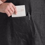 Acopa Kennett Black Denim Adjustable Bib Apron with 3 Pockets and Black Webbing - 32