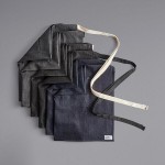 Acopa Kennett Black Denim Adjustable Bib Apron with 3 Pockets and Black Webbing - 32
