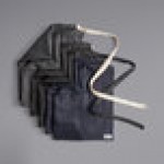 Acopa Kennett Black Denim Adjustable Bib Apron with 3 Pockets and Black Webbing - 32