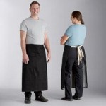 Acopa Kennett Black Denim Adjustable Bib Apron with 3 Pockets and Black Webbing - 32