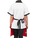 Uncommon Chef 3128 Apple Red Customizable Poly-Cotton Surge Bib Apron with Black Webbing and 3 Pockets - 34