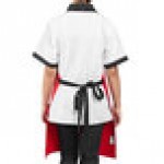 Uncommon Chef 3128 Apple Red Customizable Poly-Cotton Surge Bib Apron with Black Webbing and 3 Pockets - 34