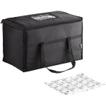 Choice Insulated Food Delivery Bag / Pan Carrier with Microcore Thermal Hot or Cold Pack Kit, Black Nylon, 23