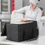 Choice Insulated Food Delivery Bag / Pan Carrier with Microcore Thermal Hot or Cold Pack Kit, Black Nylon, 23