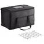 Choice Insulated Food Delivery Bag / Pan Carrier with Microcore Thermal Hot or Cold Pack Kit, Black Nylon, 23