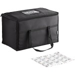 Choice Insulated Food Delivery Bag / Pan Carrier with Microcore Thermal Hot or Cold Pack Kit, Black Nylon, 23