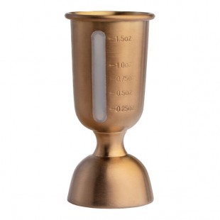 Arcoroc Mix Collection by Ellis Adams 2 oz. Stainless Steel Copper Bell Jigger with Silicone Gauge by Arc Cardinal FP198