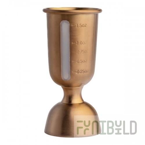 Arcoroc Mix Collection by Ellis Adams 2 oz. Stainless Steel Copper Bell Jigger with Silicone Gauge by Arc Cardinal FP198
