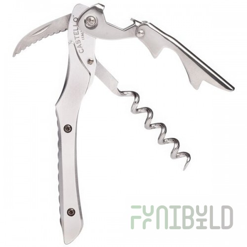 Franmara 3146 Castello Waiter's Corkscrew with Natural Aluminum Handle and Silver Gift Box