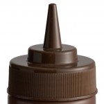 Choice 12 oz. Brown Wide Mouth Squeeze Bottle - 6/Pack