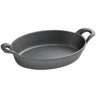 Chasseur 40 oz. Black Enameled Mini Cast Iron Oval Casserole Dish by Arc Cardinal FN420