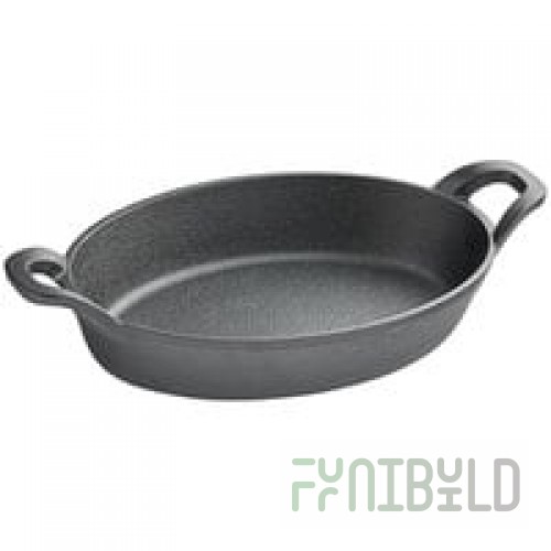 Chasseur 40 oz. Black Enameled Mini Cast Iron Oval Casserole Dish by Arc Cardinal FN420