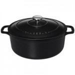 Chasseur 40 oz. Black Enameled Mini Cast Iron Oval Casserole Dish by Arc Cardinal FN420