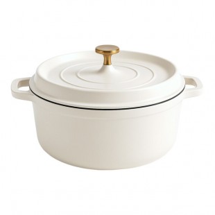 Spring USA Ironlite 7.2 Qt. White Non-Stick Round Casserole Dish with Cover 8658-2/28 Spring USA Ironlite 7.2 Qt. White Non-Stick Round Casserole Dish with Cover 8658-2/28