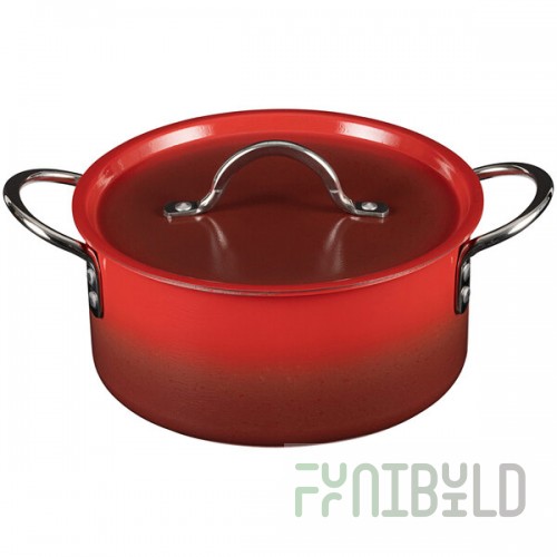 Bon Chef Country French X 3.3 Qt. Ombre Crimson Red Sauce Pot with Cover 73301-OM-CR