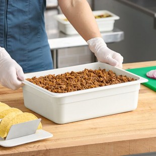 Cambro 24CW148 Camwear® 1/2 Size White Polycarbonate Food Pan - 4 Cambro 24CW148 Camwear® 1/2 Size White Polycarbonate Food Pan - 4