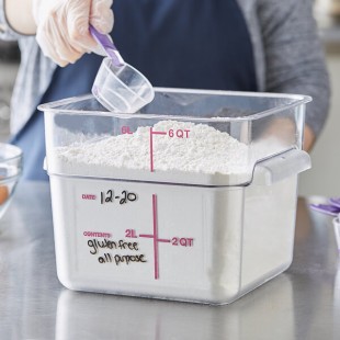 Carlisle 6 Qt. Allergen-Free Clear Square Polycarbonate Food Storage Container