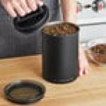 Planetary Design Airscape 17 oz. Matte Black Stainless Steel Round Airtight Food Storage Container AS1707