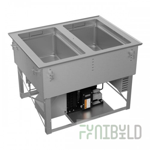 Vollrath FC-HCF-02120-AD Two Well Modular Drop-In Hot / Cold / Freeze Food Well with Auto Manifold Drain - 120V
