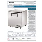 True TUC-27F-ADA-HC LH 27 5/8 True TUC-27F-ADA-HC LH 27 5/8