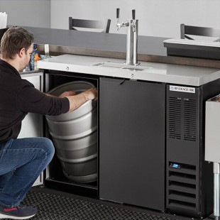 Beverage-Air DD48HC-1-B Double Tap Kegerator Beer Dispenser - Black, (2) 1/2 Keg Capacity