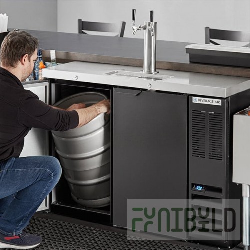 Beverage-Air DD48HC-1-B Double Tap Kegerator Beer Dispenser - Black, (2) 1/2 Keg Capacity