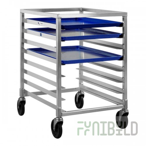 New Age 8 Pan End Load Undercounter Aluminum Bun / Sheet Pan Rack 1314
