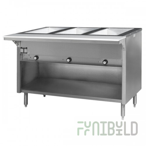 Eagle Group HT3OB-240-3 Spec Master Series Three Pan Open Well Electric Hot Food Table with Open Front - 240V, 3 Phase