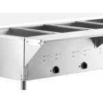 Avantco STE-4SGH Four Pan Open Well Electric Steam Table with Undershelf, Overshelf, and Sneeze Guard - 208/240V, 3000W