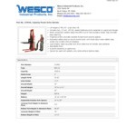 Wesco Industrial Products 2,200 lb. Power Drive Fork Stacker with 98 1/4